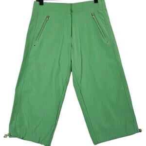 Grandslam Woman Size 6~ Green Golf Capri Crop Pants Wide Leg Toggle.